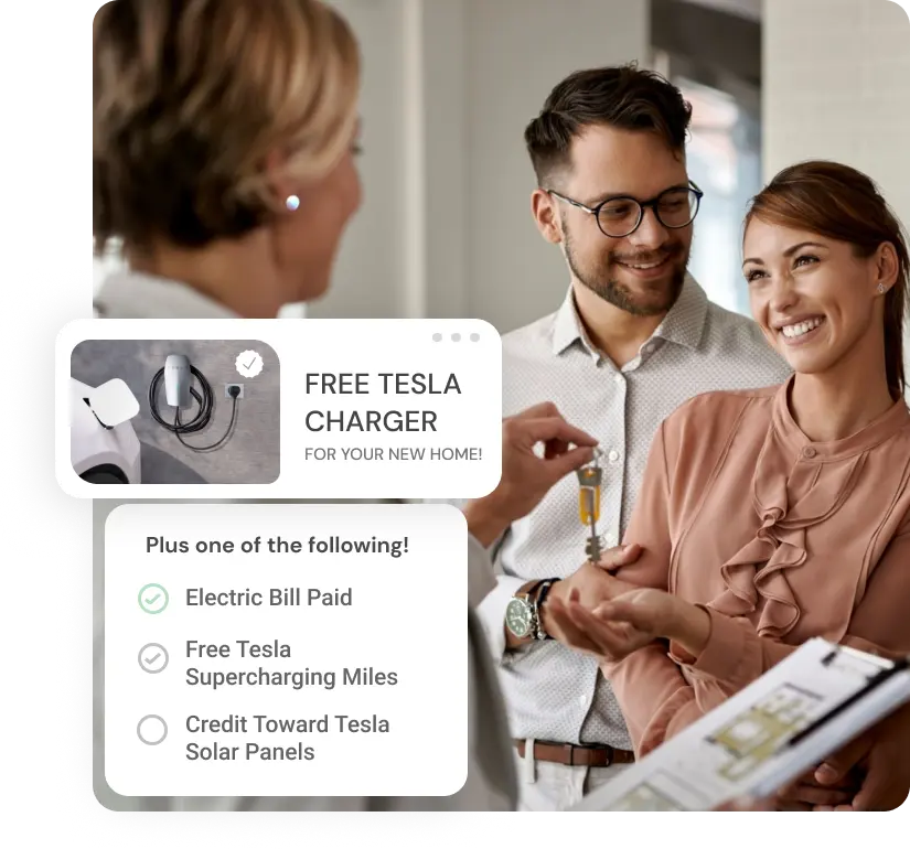 Couple New House Keys Buy Real Estate Home With Free Tesla Charger